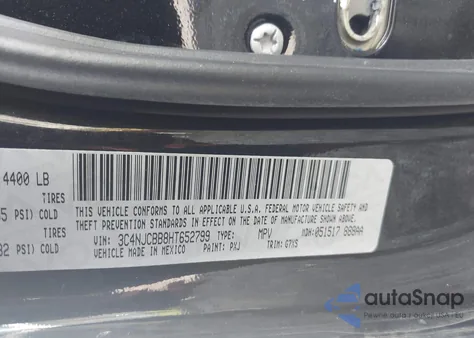 2017 Jeep New Compass Latitude Fwd из США, поврежденный, VIN 3C4NJCBB8HT652799